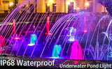 Pond Lights, LED Underwater RGB Color Changing Spotlight Dimmable IP68 Waterproof Submersible Fountain Lights Outdoor Landscape Spot Lights, 3 in Set