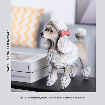 Garden Statue Animal Sculpture Outdoor Decor Gift Statue Decoration, Poodle Sculpture Resin Model, Living Room Garden Decoration Crafts, Children's Friends and Gifts 24 17 23.5cm
