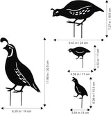 NUOBESTY 4Pcs Quail Family Garden Stakes, Metal Bird Yard Decor Decorative Garden Art Sculptures Statues for Outdoor Lawn Ornament & Patio Backyard, Bird Lover Favors for Women Mom Grandma
