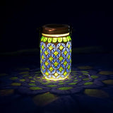 Stargarden Mosaic Solar Lantern , Outdoor Hanging Lantern Waterproof Table Lamp Mosaic Night Light for Tree, Garden, Patio, Yard, Outdoor(Blue Green)