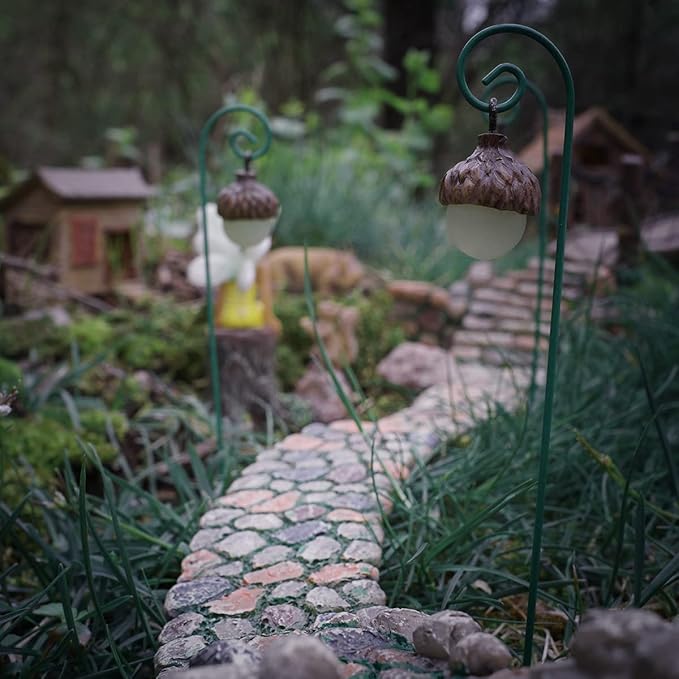 Treasure Gurus Curved Mini Cobblestone Walkway Fairy Garden Stone Path Dollhouse Decor Accessory