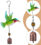 WADORN Metal Hummingbird Wind Chimes, Funny Birds Wind Bells Lucky Hummingbird Hanging Windchimes Garden Decorations for Indoor Outdoor Yard Patio Home Garden Balconies Ornament Housewarming Gifts