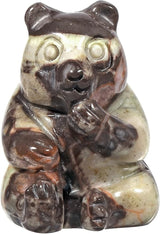 Amogeeli Healing Crystal Bear Figurine, Hand-Carved Bear Pocket Stone Animal Statue Sculpture Home Office Garden Decoration