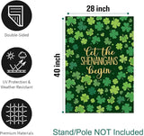St Patricks Day House Flags 28 x 40 Double Sided for Outside Shamrock Clover Let the Shenanigans Begin Garden Decor Saint Patrick Spring Yard Signs