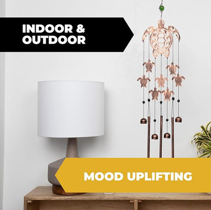 VP Home Tribal Turtles Outdoor Garden Decor Wind Chime (Rustic Copper)