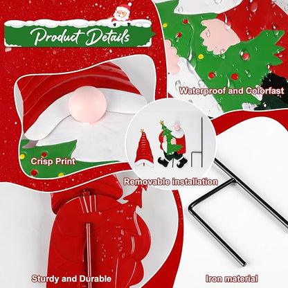2 Pack Gnomes Decorative Garden Stakes for Christmas Decor,Outdoor Christmas Decorations for Home Yard Signs for Outdoor Decorations, Holiday New Year Spring Home Tomte Decor for Lawn Pathway Patio