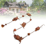 Owl Rain Chain, Bronze Metal Bird Rain Catcher Chain with Bell 90.6 inch Adjustable Metal Rain Chain for Garden Decoration Eave Device
