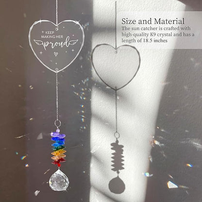 Memorial Suncatcher Sympathy Gift for Loss of Mother - Crystal Rainbow Maker - Bereavement Keepsake - Hanging Crystal Decor - Loss of Mom - Daily Remembrance