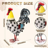 Zhengmy Metal Rooster Garden Statue Lifelike Colorful Metal Rooster Yard Decor Hand-Painted Iron Chicken Sculpture for Patio Lawn Backyard Farmhouse Outdoor Indoor Decoration(Lustrous White)