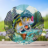 Hanging Fishing Wind Spinner for Outdoor Indoor Stainless Steel Wind Sculptures 10 Inch Cool Animal Go Fishing Metal Wind Spinner for Yard Garden Living Room Fishing Tackle Shop Great Gift for Friend