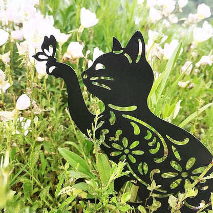 Zerodis Hollow Garden Statue Other Gardening Supplies Black Cat Decoration for Bird Scaring Iron Garden Ornament for Outdoor Spaces Hollow Statue Exquisite