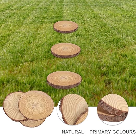 SUPVOX Garden Pathway Stepping Stone - Wooden Slices Patio Path,Stepping Wood Board for Yard Outdoor