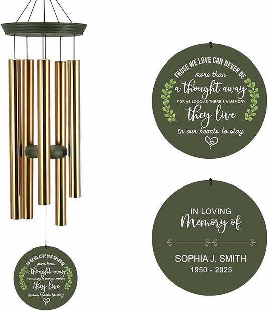 ASTARIN Memorial Wind Chimes for Loss of Loved One/Mother Personalized, Bereavement Wind Chimes Gift for Funeral, Indoor/Outdoor Windchime 30/36 inch(Produced in USA)