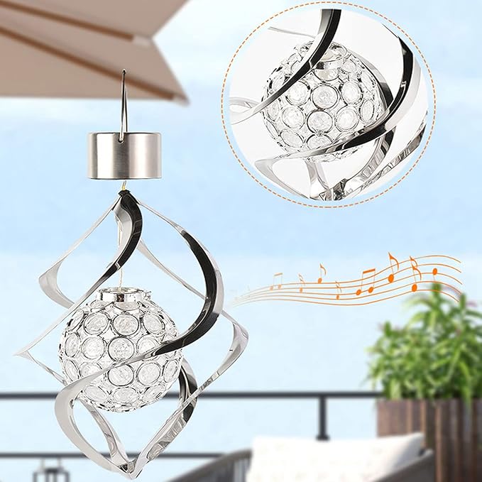 Outdoor Hanging Solar Lights, Waterproof Solar Powered Decorative Landscape Lanterns with 7 Color Auto-Changing for Garden Walkway Patio Yard Solar Wind Chime Lights,1 Pack