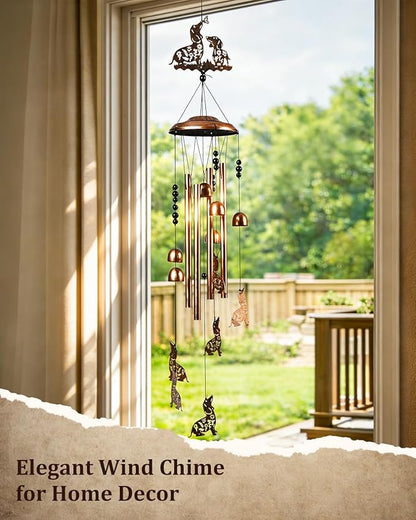 Dachshund Dog Wind Chimes Outdoor Decor Dachshund Dog Birthday Gifts for Women Mom Sister 34 Inch Aluminum Windchimes for Outside Porch, Garden, Yard Decoration