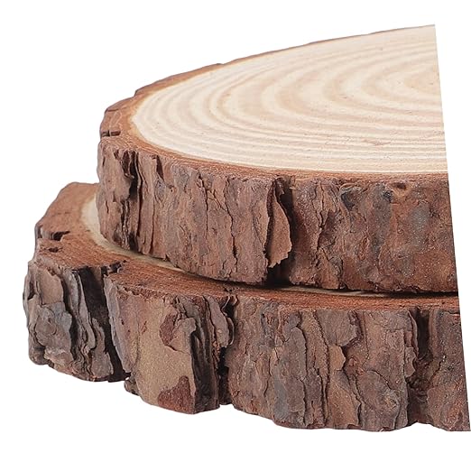 VICASKY 2pcs Wooden Garden Stepping Stones Outdoor Pathway Decor Lightweight Durable Wood Logs for Lawn Patio Walkway Landscaping