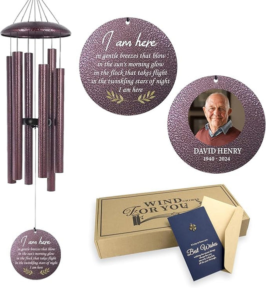 ASTARIN Happy Retirement Gifts Wind Chimes, Personalized 30" Wind Chime for Teacher Coworkers Boss, Personalized Retire Gifts Deep Tone Windchime(Printing in USA)