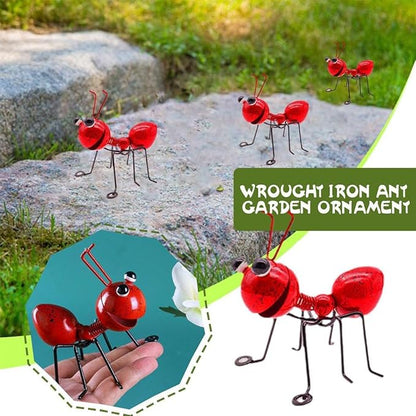 4 Pack Metal Ant Wall Decor Outdoor Garden Fence Art, 3D Wall Sculptures Colorful Cute Metal Ant Hanging Decorations for Living Room, Bedroom
