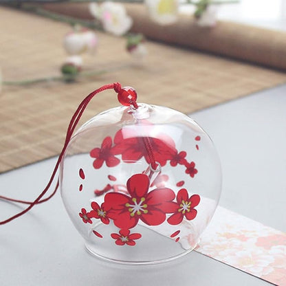 Japanese Wind Chimes Set of 2, Glass Wind Bells, Hanging Home Garden Wedding Indoor Outdoor Decoration