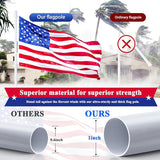 PHITRIC Flag Pole Kit, Tangle Free Spinning Stainless Steel Rustproof Flagpole for 3x5 Sports Fan Outdoor Flags for Outside House (White, 6FT, with Bracket)