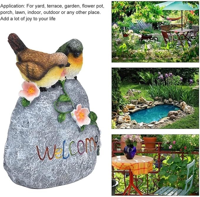 Outdoor Statue Welcome Bird Statue Garden Stone Outdoor Sculpture Decor