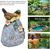 Mom Gifts Welcome Bird Statue Garden Stone Outdoor Whimsical Decor