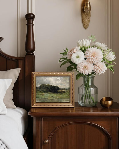 ARPEOTCY Vintage Gold Framed Wall Art, Swale Land Scenery Retro Paintings, 8x10 inch Small Canvas Prints Artwork with Antique Frame, Victorian Wall Picture Decor for Room Gallery Living Room Shelf
