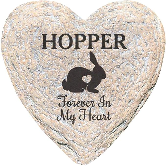 GiftsForYouNow Engraved Assorted Animals with Heart Memorial Heart Garden Stone, Rabbit My
