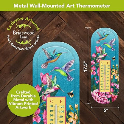 Briarwood Lane Springtime Hummingbirds Metal Thermometer