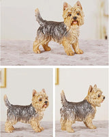 Garden Statues Yorkshire Terrier Outdoor Statue Garden Decor Realistic Dog Sculpture for Lawn Home Indoor Christmas Decoration Yard Ornaments Decor