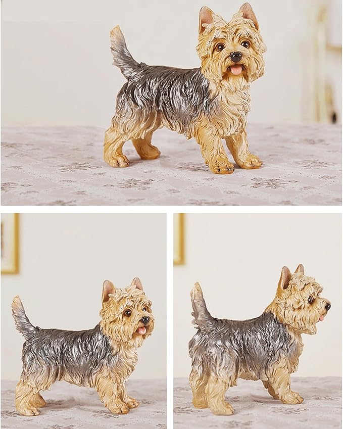 Garden Statues Yorkshire Terrier Outdoor Statue Garden Decor Realistic Dog Sculpture for Lawn Home Indoor Christmas Decoration Yard Ornaments Decor
