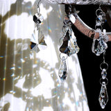 12pcs Crystal Prism Suncatchers, Hanging Crystals Chandelier Replacement for Windows, Christmas Trees Shape Rainbow Maker Home Decoration