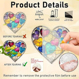 Valentine's Day Sun Catcher for Window Hanging with Colorful Hearts Designs Acrylic Suncatchers Hanging Ornaments Romantic Valentine's Room Decor，Housewarming Women Decor Gifts