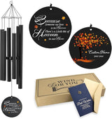 Personalized 30" Memorial Wind Chimes for Outside, Bereavement Gift in Remembrance of a Loved One, Sympathy Gift for Loss of Mother Father Husband, Garden Patio Decor
