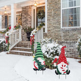 YEAHOME Outdoor Christmas Decorations, 2 Pack Gnomes Decorative Garden Stakes for Christmas Decor, Metal Yard Signs Xmas Decorations for Outside Garden Yard Lawn Porch Holiday Party