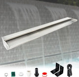 36 Inch Pool Fountain 304 Stainless Steel Waterfall Spillway with Pipe Connector Kits, Wider Water Flow Sheer Descent Platform Water Feature Fountain for Swimming Pool, Outdoor Garden Decor