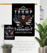 Welcome to Trump Country Flag Yard Sign Wall Hanging Decor Home Poster Rally Shooting MAGA Vance 2024 Political Poster Lawn Garden Outdoor Patriotic Patio Decoration Republican Gift Made in USA