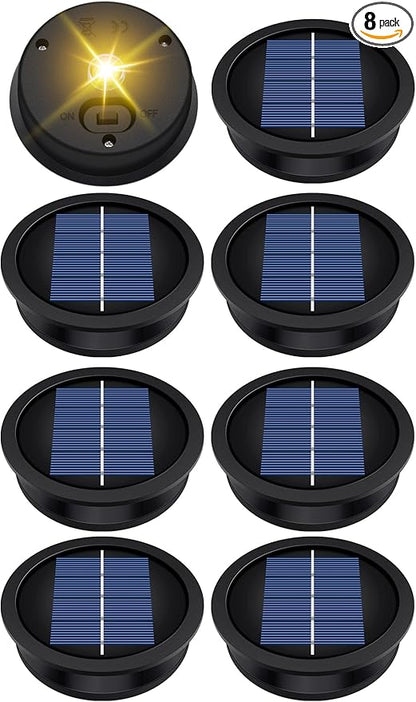 8 Pack Solar Light Replacement Tops(3.23 Inch Top, 2.83 Inch Bottom), Waterproof Replacement Solar Lantern Parts for Outdoor Hanging Lanterns DIY Table Lights Garden Patio Decor