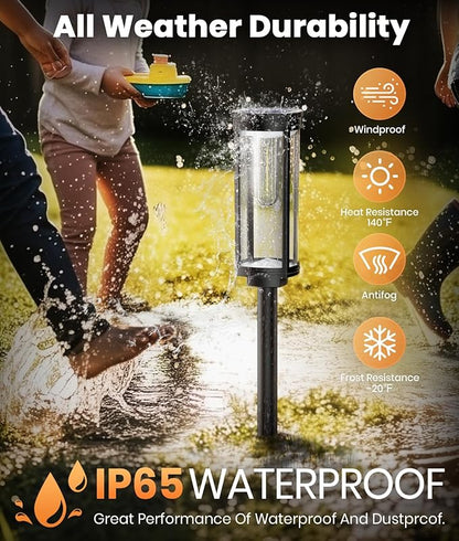 ALFIOT Solar Pathway Lights Outdoor,6 Pack Solar Lights Outdoor, IP65 Waterproof Auto On/Off Solar Garden Lights Solar Powered Landscape Lighting for Yard Walkway Driveway Pathway