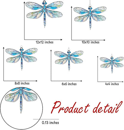 Dragonfly Acrylic Suncatcher, Boho Suncatchers for Window Hanging Ornament, Stained Glass Effect Indoor Outdoor Garden Decor for Dragonfly Lovers, Gifts for Mother's Day, Mom, Grandma, Wife, Women