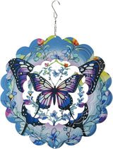3D Butterfly Wind Spinners, 12 inch Stainless Steel Gradient Color Wind-Spinner, Outdoor Hanging Wind Sculpture for Garden Decor, Butterfly Gift for Women Girl Mother Wife Grandma(12inch)