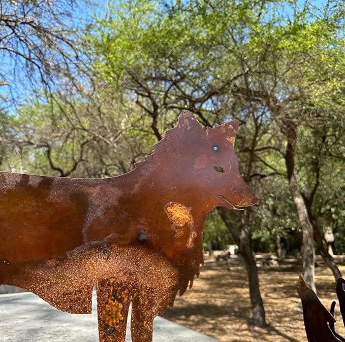 Generic Handmade Metal Rusted Coyote - Garden Decor (SMALL 14""), Rustic