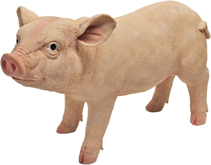 Design Toscano Piggy Garden Statue Porker, Multicolored 6.5"Wx15.5"Dx8.5"H