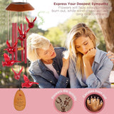 Cardinal Wind Chimes for Outside Solar Cardinal Gifts for Women Mom Grandma Father Memorial Red Bird WindChimes for Loss of Loved One Sympathy Windchime Garden Outdoor Decor