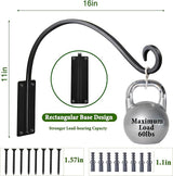 16 Inch 2 Pack Plant Hangers Outdoor,Plant Hanging Hook Bracket for Bird Feeder Hanger,Hanging Plant Hooks for Outside Baskets Lanterns Wind Chimes Outdoor Indoor