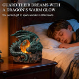 Solar Dragon Garden Decor - Dragon Statue Outdoor with Egg Light - 6.8 inch Porch Decor & Lawn Ornaments, Perfect Patio Decor, Yard Decorations Outdoor