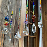 H&D HYALINE & DORA Colorful Crystals Glass Pendants Chandelier Suncatchers Prisms Hanging Ornament Octogon Chakra Crystal Pendants for Home,Office,Garden Decoration,Pack of 6