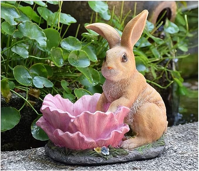 Sculpture Tabletop Outdoor,Outdoor,Simulationa Flowerpot Gardening Resin Animal Sculpture,Ornament,S Succulents Potted Balcony Terrace Lawn Decor Large Statue