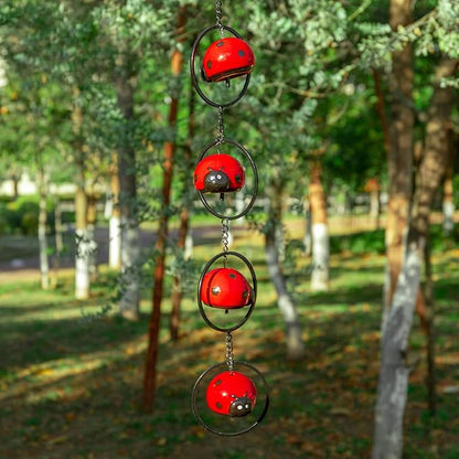 Ceramics Wind Chimes Outdoor, Wind Chime for Outside with Soothing Melodic Tones for Garden Patio Balcony Home Décor Ladybug