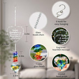 Crystal Heart Suncatcher with Engraved Thank You Message, Window Hanging Crystal Prism Sun Catcher Rainbow Maker, Appreciation Gratitude Gifts for Women Men Teacher Nurse Coworker